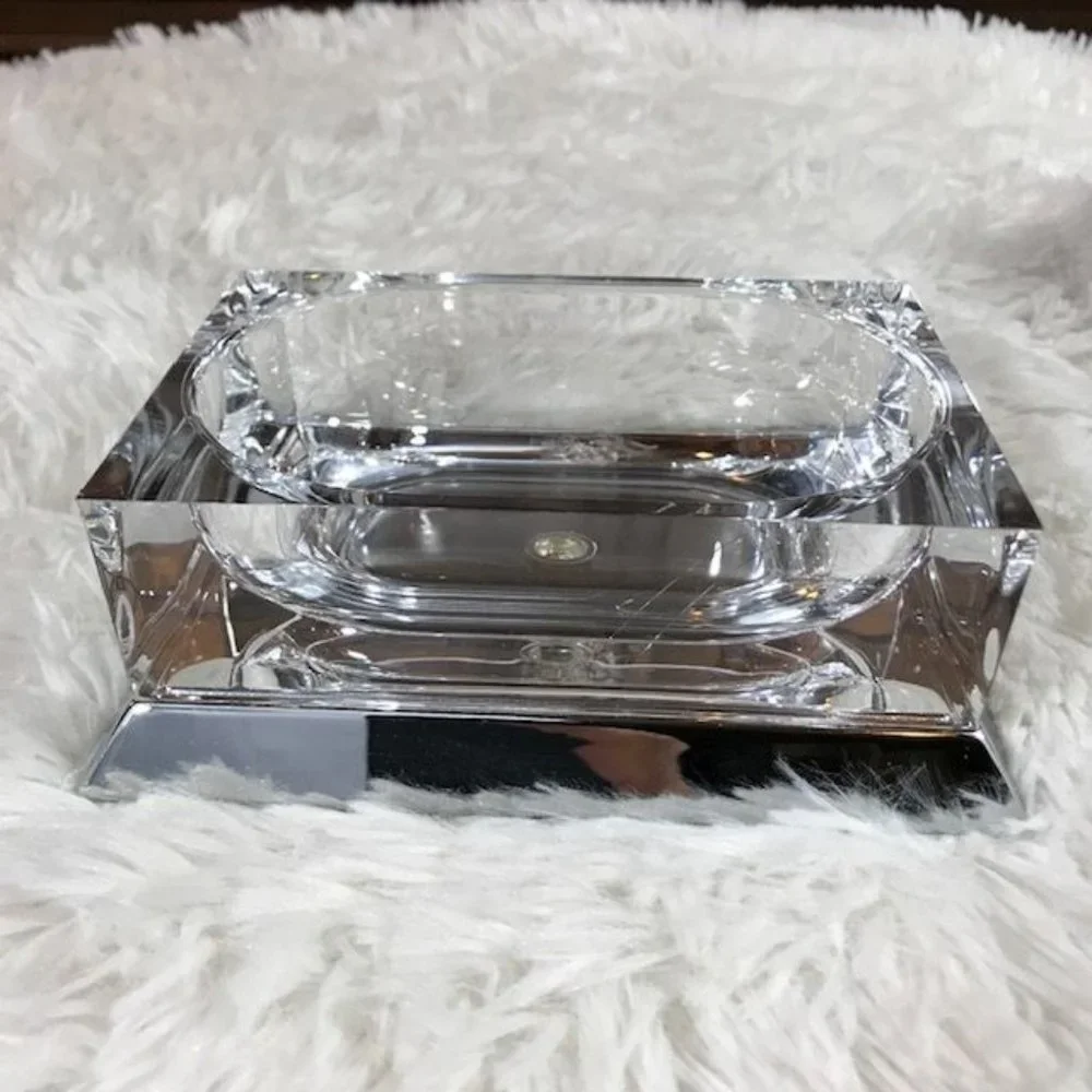 Springs Palace Finesse Swing Door Storage Unit + Soap Dish Lucite Metal Set